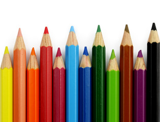 close up of colored pencils