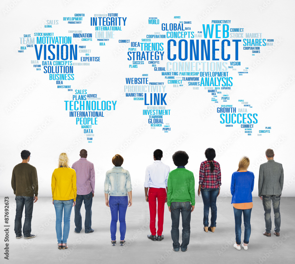 Aufkleber connection social media internet link networking concept