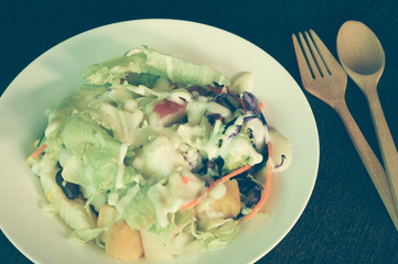 salad with filter effect retro vintage style