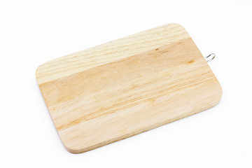 wooden chopping board isolated on white background