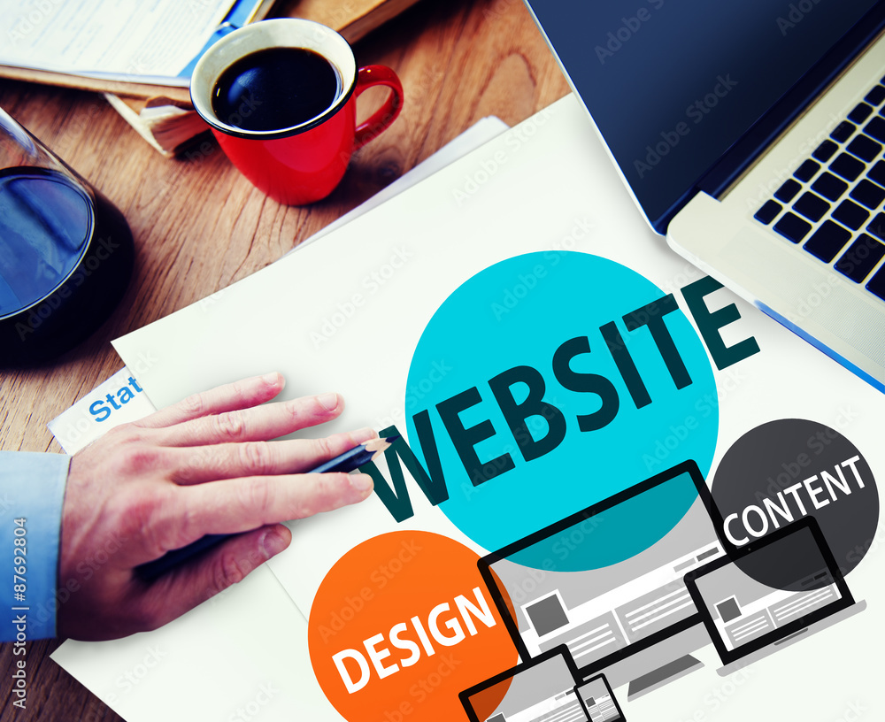 Poster website design content internet online connection concept