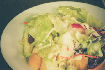 salad with filter effect retro vintage style