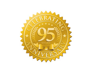 anniversary logo golden emblem 95
