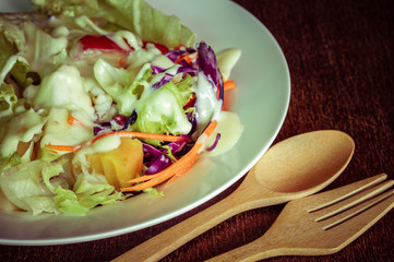 salad with filter effect retro vintage style