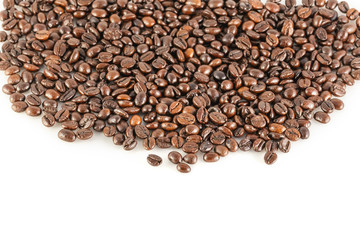 coffee beans on the white background
