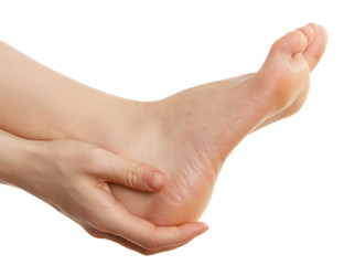 Sole of the female foot.Isolated
