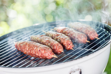 grilling kebabs