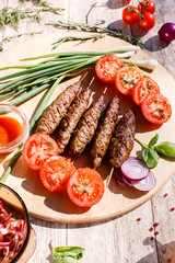 grilled kebabs with vegetables