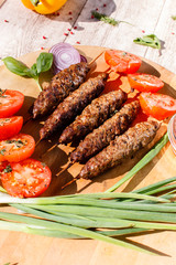 grilled kebabs with vegetables