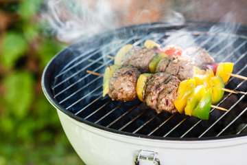 grilled meatballs with vegetables