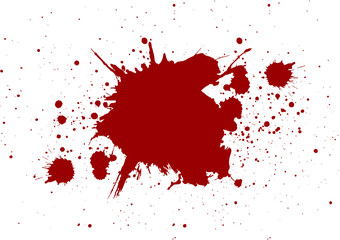 abstract splatter red color on white color background,isolate