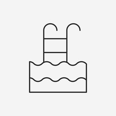 swimming pool line icon