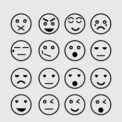Emoticon icon set vector.