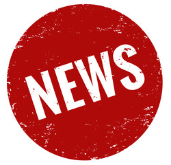 Stempel Grunge news rot button rund