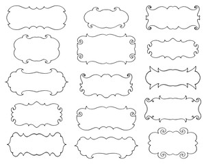 Vintage hand drawn frames set