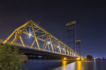 Fototapeta na wymiar Blue Yellow Bridge