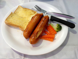 Grilled sausages
