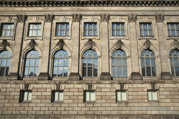 Fototapeta na wymiar facade of historical building on Museum Island (Museumsinsel) in Berlin, Germany, Europe