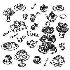 vector Hand drawn illustration of kitchen utensils