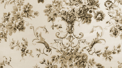 Retro Floral Pattern Fabric Background Vintage Style