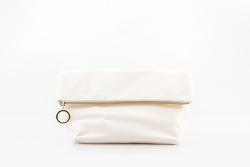 White makeup bag.