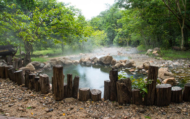 Spring hot water nature attractions in Pai district Mae hong son