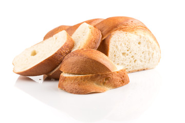 Bread slice isolated on white