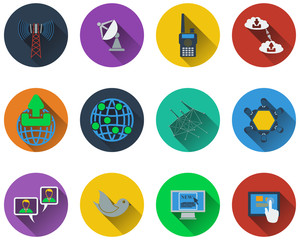 Fototapeta premium Set of communication icons in flat designg