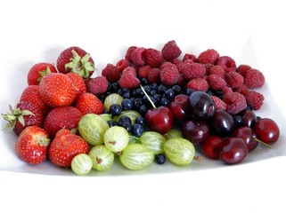 multicolor fruits from a garden