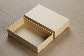 Open Blank Cardboard Box for Mockup