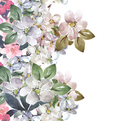 Obraz premium Flowers of apple seamless pattern