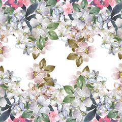 Flowers of apple seamless pattern