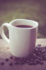 Coffee with filter effect retro vintage style