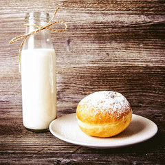 Cookies and bottle of  milk