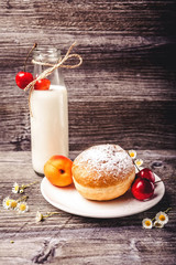 Cookies and bottle of  milk