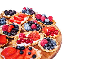 Sweet cakes with berries