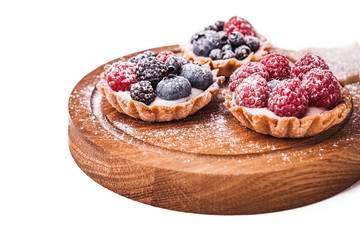 Sweet cakes with berries