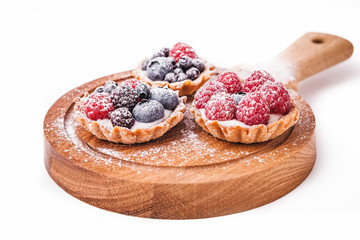 Sweet cakes with berries