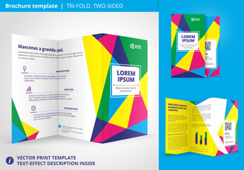 Attractive vector brochure tri-fold design layout