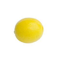 yellow ripe lemon over the white background