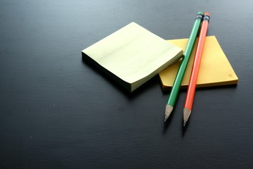 Notepad and colored pencils
