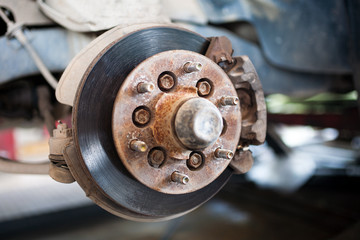 Brake disk and detail of the wheel