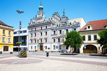 Naklejka premium Kolin marketplace, view of City Hall, Czech Republic