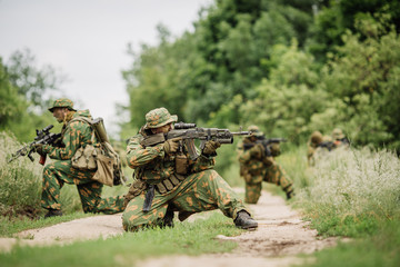 paratrooper airborne infantry in the forest