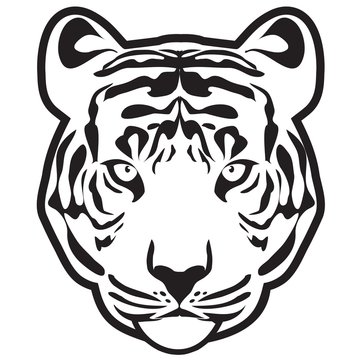 Tiger (tiger head outline vector)