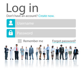 Business People LogIn Security Protection Seminar Concept