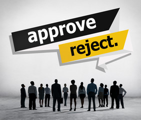 Approve Reject Cancelled Decision Selection Concept