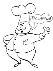 Chef recommends a dish, Vector illustration