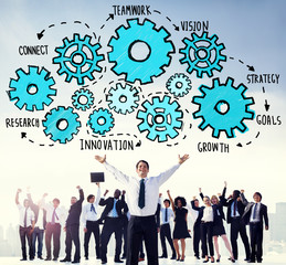 Team Functionality Industry Teamwork Connection Technology Conce