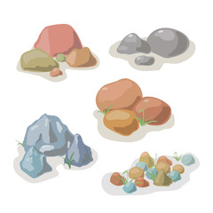 Stone and rock collection vector set